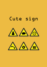 Minimalistic yellow sign