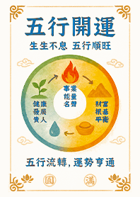 金運加持!五行開運招財主題1A 藍白色