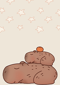 Healing-cute capybaras Taking a nap 1