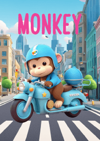 Kawaii Monkey in City Theme