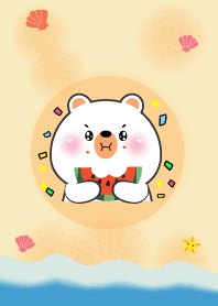 Simple White Bear In SummerTheme