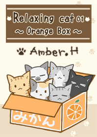 Relaxing cat No.1 - orange box -