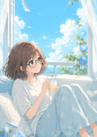 Blue Sky & Glasses Girl