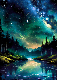 Beautiful starry night view#2977