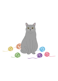 Cute yarn ball(Gray cat)