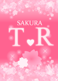 T&R イニシャル 運気UP!かわいい桜デザイン