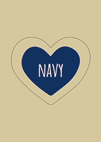 Beige & Navy (Bicolor) / Line Heart