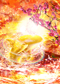 金運と縁を繋ぐ【紅梅と金のシャチ】