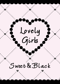 Heart&Girly / Pale Pink&Black