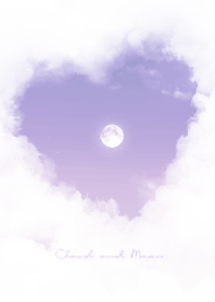 Heart Cloud & Moon - blue & purple 02