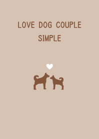 Dog couple simple dull beige brown pair