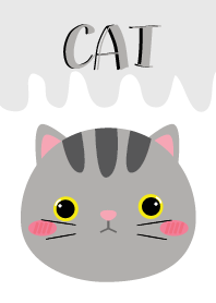 แมวสีเทาน่ารักเรียบๆ