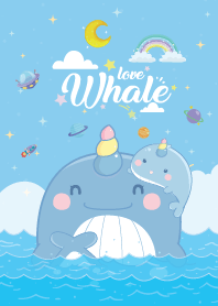 Whale Sea Waves Blue