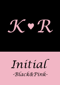 Initial "K&R" -Black&Pink-