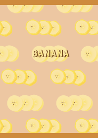 Banana slices on brown