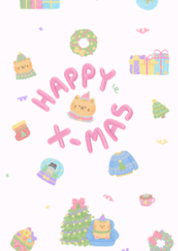 X mas with cats [pink]