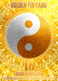 Golden Yin Yang Lucky number 16