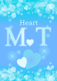 M&Tイニシャル運気UP!幸せのハート青ブルー