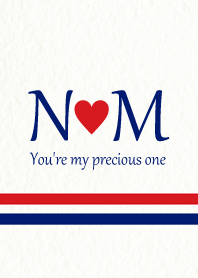 N&M Initial -Red & Blue-