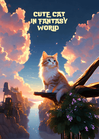 Cute cat in fantasy