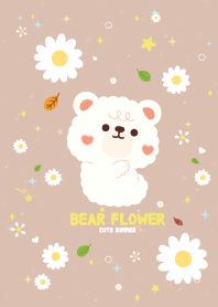 เจ้าหมี ดอกไม้ในฤดูร้อน สีน้ำตาล