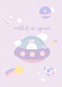 rabbit in space : pastel colors