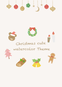 Christmas cute watercolor theme