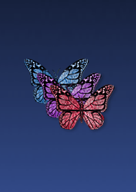 Three luck butterfly blue