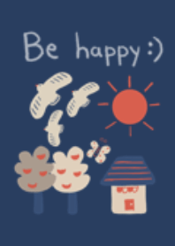 be happy :) [navy blue]