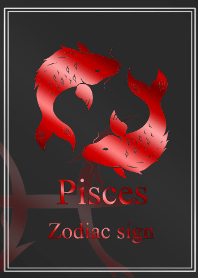 Zodiac signs -Pisces4 Red-