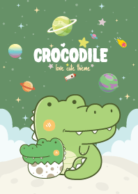 Crocodile Kawaii Galaxy Green