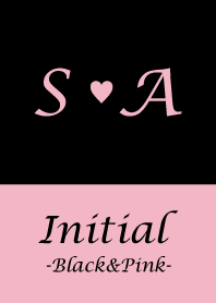 Initial "S&A" -Black&Pink-