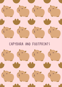 CAPYBARA AND FOOTPRINTS/PINK