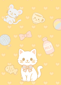 White cat and accessories B&Y