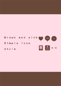 Brown and Pink Simple icon style