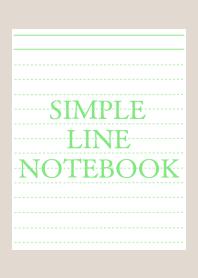 SIMPLE GREEN LINE NOTEBOOK-BEIGE-WHITE