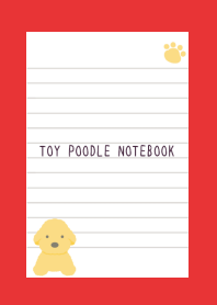 TOY POODLE NOTEBOOK/RED
