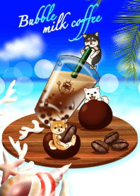 Bubble coffee milk 9 (Shiba dog, sea)
