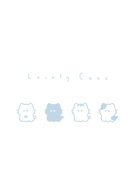แมวน้อย / white aqua blue