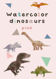 Watercolor Dinosaurs - pink