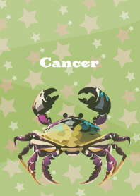 Cancer constellation on moss green