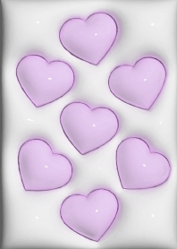 Plump heart white and light purple