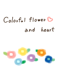 Colorful flower and heart