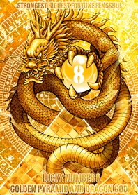 Golden pyramid and dragon god Lucky 8