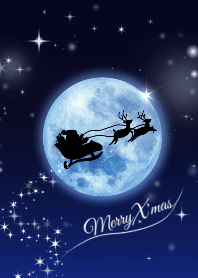 MerryX'mas Santa in the moon