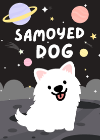 Samoyed Dog Galaxy Midnight Black