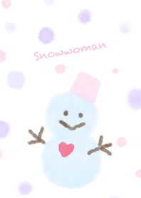 女の子の雪だるま