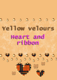 Yellow velours(Heart and ribbon)