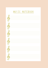 BEIGE COLOR MUSICAL NOTES/PINK BEIGE