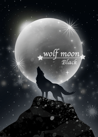 Moon and wolf black version